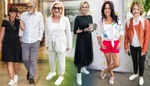 Bílé tenisky sluší i dámám 60+: Andrea Bartošková je obouvá k černým koktejlkám, Heidi Janků ukazuje celé nohy v šortkách